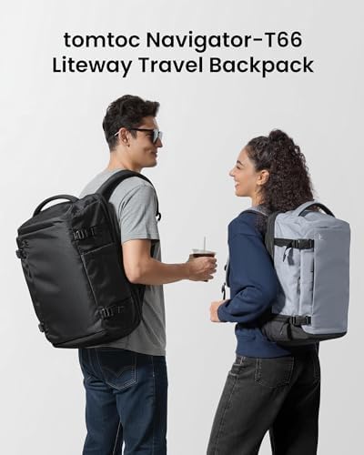 tomtoc Travel Backpack 28L, TSA Friendly Flight Approved Travel Bag | Water-resistant Carry-on Hand Luggage for easyjet Cabin Bag 45x36x20, Lightweight Business Rucksack, Fits 16 Inch Laptop - Image 2