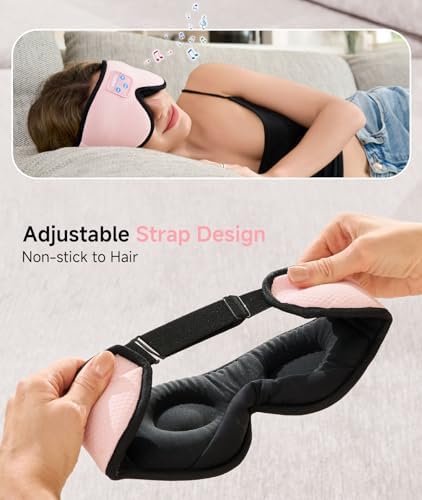 Voerou Sleep Headphones, 3D Wireless Bluetooth Eye Mask, Sleeping Headphones Earbuds for Side Sleepers with Ultra-Thin Stereo Speakers, Suitable for Sleep Office Nap Travel Meditation Cool Gadgets - Image 7