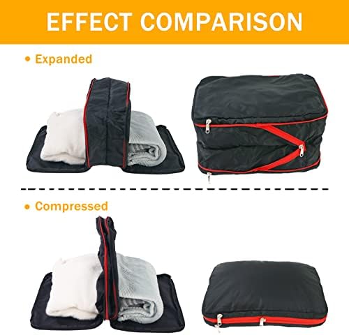 Compression Packing Cubes 6/8/9 Piece Set Travel Packing Cubes, Multifunction Cubes Luggage Organiser Waterproof Travel Compression Suitcase Bag - Image 2