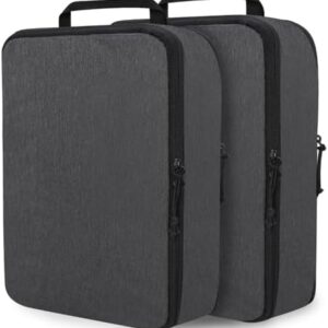 Extra Large Compression Packing Cubes for Travel Essentials, 2 Set Expandable Travel Cubes for Packing Compression Bags Luggage Suitcase Organizer, Black