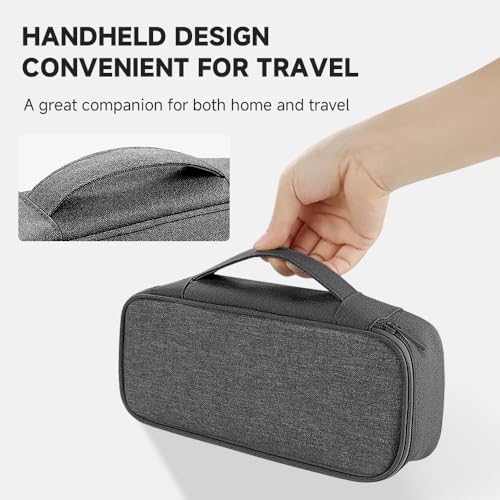 Teskyer Travel Tech Pouch, Protable Cable Organiser Bag, Electronics Accessories Travel Organizer Case for Cable Charger Earphone Power Bank Hard Drive - Dark Grey - Image 5