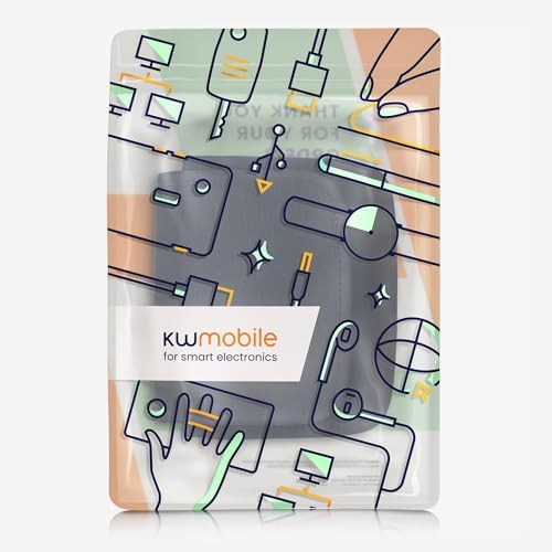 kwmobile Cable Organiser Bag - Soft Protective Neoprene Tech Pouch - 16 x 12 cm - Cable Travel Organiser Storage with 2 Interior Mesh Pockets - Dark Blue - Image 7