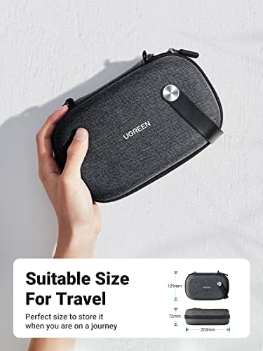 UGREEN Travel Accessories Bag, Portable Cable Organiser Travel Electronics Organiser Small Gadget Cable Bag Pouch, Hard Case for Charger Adapter Power Bank Hard Drive(Black) - Image 2