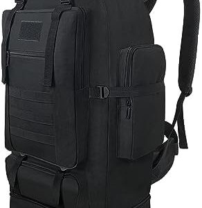 Hiking Backpack,100L Large Camping Backpack, Expandable Waterproof MOLLE Rucksack, Outdoor Sport Travel Daypack Military Tactical Backpack for Men Women (Black)