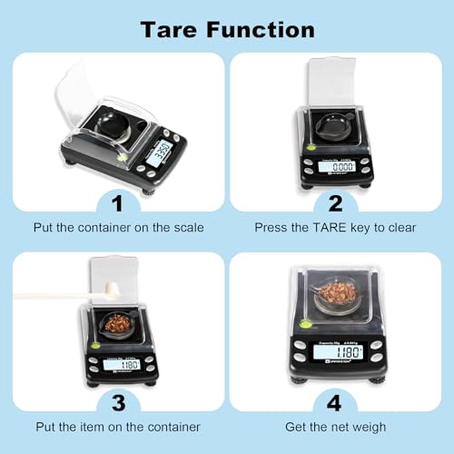 UNIWEIGH Digital Milligram Scale Accurate 0.001g/50g mg Scale for Powder | Precision scale for Jewelry,Gold,Gem,Reloading,Micro Gram Scale with 6 Units,Tare,Cal Weight,pocket scale with USB&battery - Image 4