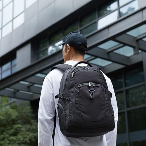 Amazon Basics 17-Inch Laptop Backpack, Water Resistant Rucksack for Business Travel, Work or School, Padded Shoulder Straps, Black - Image 7