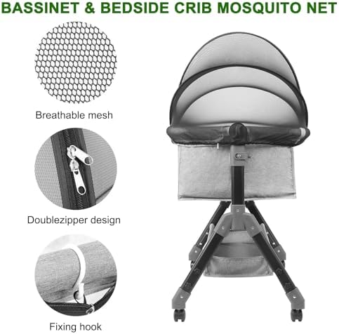 Fine Mesh Mosquito Net with Silent Zipper for Baby Travel Cot, Black | Smooth Noiseless Zipper Enables Easy Access, Quick To Assemble, Tightly Woven Mesh Blocks Insects - Image 8