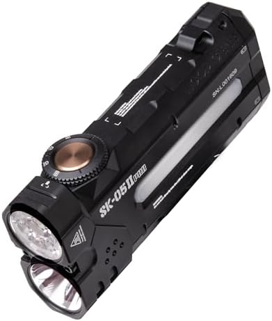 LOOP GEAR SK05 Pro 2 EDC Torch, 5000LM Rechargeable, Spot/Floodlight, High-CRI Sidelight + RGB, Dual 4000mAh Batteries, USB-C Fast Charging, IP68 Magnetic Base for Camping (Black)