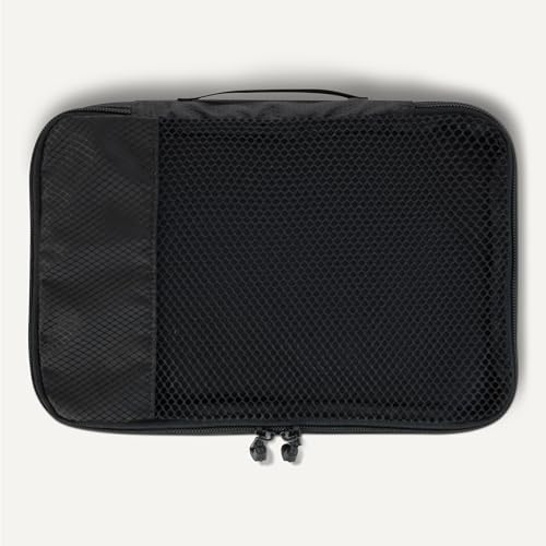 Amazon Essentials 4-Piece Packing Cubes Travel Accessories Set, Luggage Organiser with Double Zip, Mesh Top, Polyester, Small, Black (Previously Amazon Basics) - Image 5