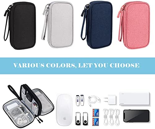 Electronics Accessories Organiser Bag, Double-Layer Cable Organiser Bag, Waterproof Travel Gadget Bag for for Power Bank Charger Adapters Flash Disk (Grau), YW00039 - Image 4