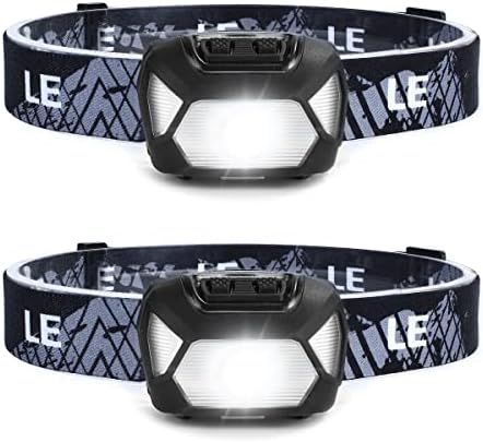 Lepro Head Torch, 2 Pack Super Bright LED Headlamp with 6 Lighting Modes, Waterproof, Battery Powered LED Lightweight Headlight for Cycling Running Camping for Kids Adults
