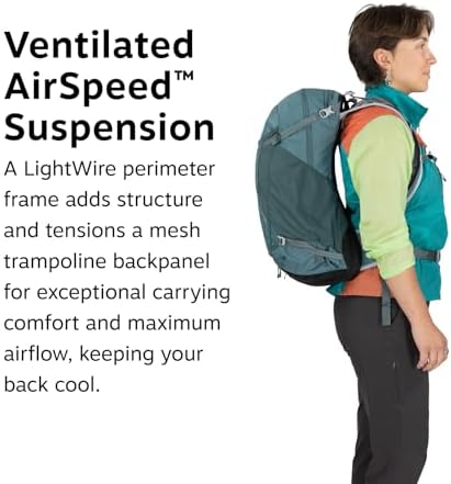 Osprey Hikelite Unisex Hiking Bag, 26L, Raven Black - Image 3