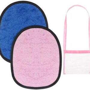 2PCS Sand Remover for Beach, Sand Eraser Mitts with Storage Bag for Women, Summer Vacation Essentials Beach Day Accessories for 14+ Kids Hawaii Trip(Blue & Pink)