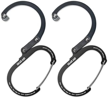 GEAR AID HEROCLIP Carabiner Gear Clip and Hook (Medium) for Camping, Backpack, Suitcases and Garage Organization