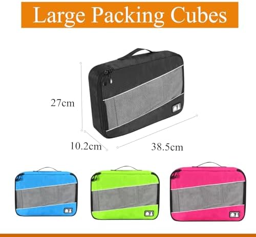Packing Cubes for Suitcases,SWEDOU 4pcs Large Packing Cubes Luggage Carry-On Suitcase Oragniser Bags for Travel Waterproof Storage Bag for Clothes (4color) - Image 2