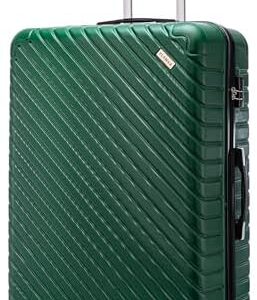 FLYMAX 24" Medium Suitcase 4 Wheel Lightweight Luggage Hard Shell ABS Travel Case Hold Check in Fits 15kg - 20kg Medium Size + 3 Digit Lock + Telescopic Handle 67 Litre Capacity