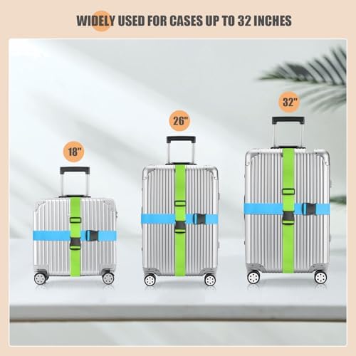 4 Pcs Luggage Straps, Adjustable Suitcase Straps, Heavy Duty Luggage Straps for Suitcase, Thickened Suitcases Strap Suitcase Belts, Travelling Luggage Accessories (Blue) - Image 6