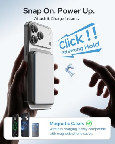 for Magsafe Power Bank, 5000mAh Wireless Portable Charger, Magnetic Power Bank with USB-C Charging, Phone Charger Battery Pack Compatible with iPhone 17/16/15/14/13/12 - Image 2
