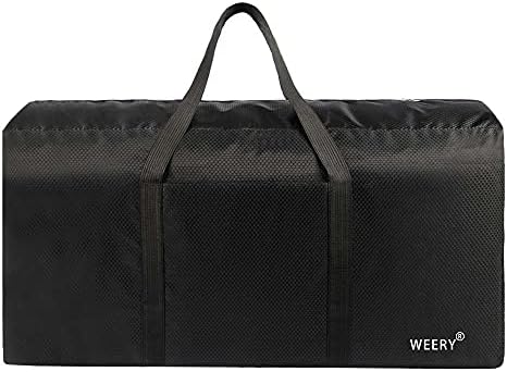 WEERY Large Travel Duffle Bag, 96L Extra Waterproof Holdall Lightweight Foldable Duffel Bag for Men Women, Black - Image 3