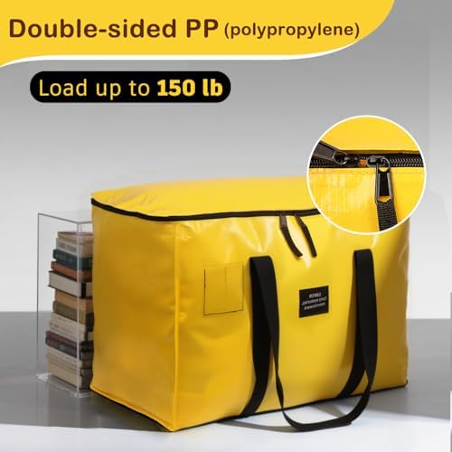 Moving Bags and Storage Bags - 95L Heavy Duty Moving Boxes with Reinforced Bottom & Wrap-Around Handles, Tear-Resistant Reusable Larege Packing Bags for Home, College Dorm, Christmas Decor, 6 Pack - Image 3