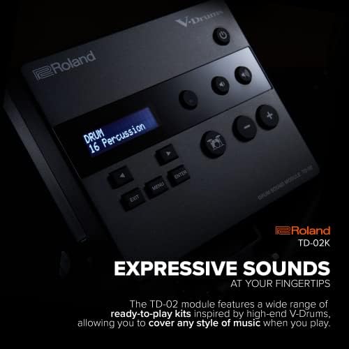 Roland TD-02K V-Drums | Entry-Level Compact Electronic Drum Kit with Expressive Playability, Noise-Reducing Features, Height-Adjustable Stand & Optional Bluetooth Expansion | Onboard Coach Function - Image 5
