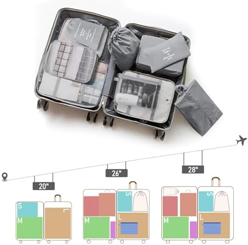 Packing Cubes for Suitcases, 10 pcs Travel Organiser Packing Bags for Clothes Shoes Toiletries Travel Luggage Organizers Storage Bags - Image 4