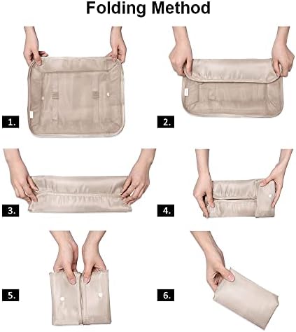 OSDUE Packing Cubes for Suitcases, 6 PCS Travel Luggage Packing Organizers Waterproof Travel Essentials Bag Accessories, Clothes Cosmetics Toiletries Storage Bags, Beige - Image 8