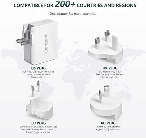 Lencent USB Charger Plug, 4-Port USB Universal Travel Adaptor Plug, 22W/5V 4.4A Wall Charger Worldwide Travel Charger Adapter for iPhone, iPad, Android, Tablets and More - Image 4