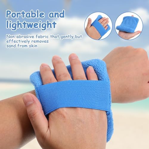 KAJNBN 2 Pcs Blue Synthetic Fiber Sand Mitt for Body Efficient Sand Removal Reusable for Beach Vacation Essentials - Image 9