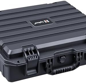 Lykus HC-4010 Waterproof Hard Case with Customisable Foam, Interior Size 40.7x33.6x11.7 cm, Suitable for Laptop, Electronics, and More Items