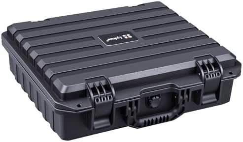 Lykus HC-4010 Waterproof Hard Case with Customisable Foam, Interior Size 40.7x33.6x11.7 cm, Suitable for Laptop, Electronics, and More Items