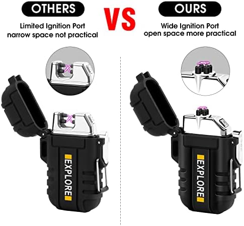 Electric Lighter Rechargeable USB, Electronic Plasma Arc Lighter Windproof and Waterproof for Camping, Hiking, Outdoor, Survival, Tactical, EDC Gear, Birthday Gifts for Him Men - Image 3