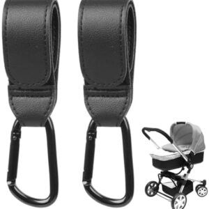 Buggy Clips, Pram Hook Clip, Durable Stroller Hooks, Pushchair Organiser for Easy Attachment, Black Carabiner Hooks for Bags, Shopping Bags and Baby Travel Essentials