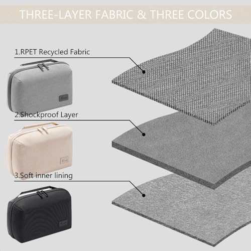 Electronics Accessories Cable Organiser Bag,Water-Resistant Tech Pouch,Double Layer Travel Essentials Gadget Case for Cables,Charger,Power Bank,Phone - Portable Storage Bag for Men Women,Grey - Image 5