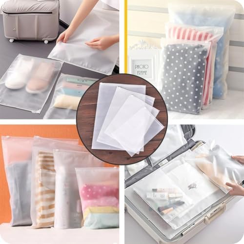 Reusable Zip Lock Bags 34pcs - 5 Size Plastic Travel Organiser Pouches, Frosted Waterproof Storage for Clothes, Shoes, Cosmetics, Suitcase - No Holes Hospital Bag - Image 7