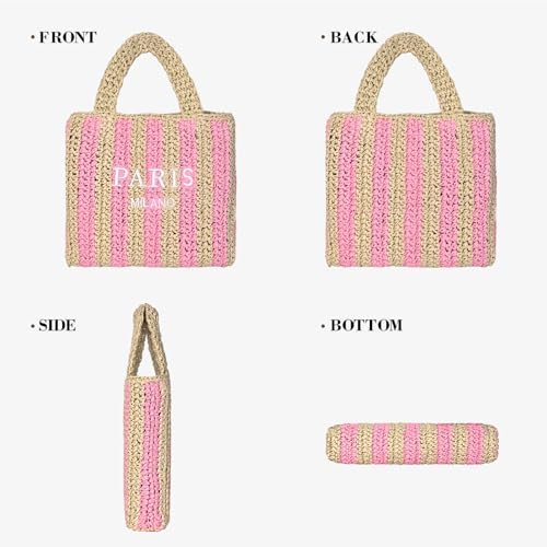 Straw Beach Bag for Women Summer Woven Tote Bag Packable Straw Purses and Handbags for Vacation Holiday - Image 7