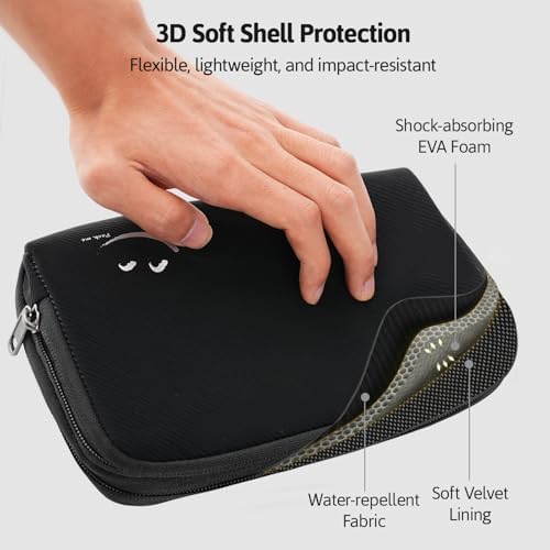 OrgaWise Cable Organiser Bag, Electronic Organizer Travel Case, Water Resistant Travel Accessories Bag Tech Pouch for Charger Adapter Power Bank Hard Drive (Black) - Image 2