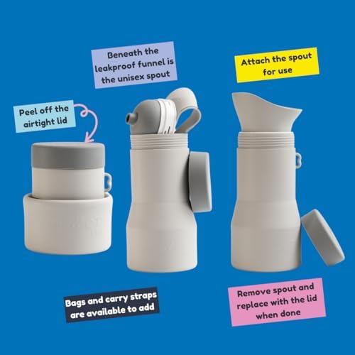 Whizzer™ - Discreet Portable Toilet For Adults - Seen on Dragons Den - Travel Essentials for Festivals, Camping, Caravans & Travel - Silicone Pee Bottle for Men & Women - Portable & Leakproof - 500ml - Image 7