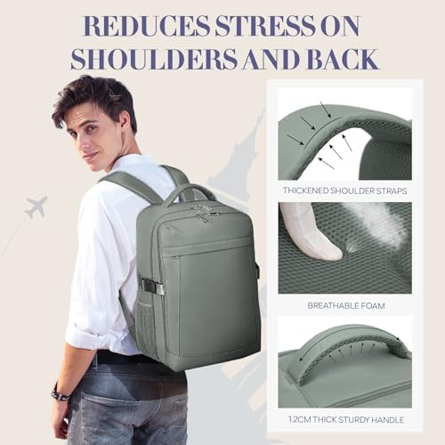 Yankony for Ryanair Cabin Bags 40x30x20, Underseat Travel Backpack Cabin Size Carry on Hand Luggage Bag for Airplanes, Multiple Pockets Comfort Rucksack for Men and Women - Image 4