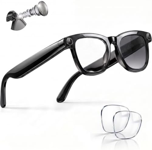 2026 Smart AI Glasses, 8MP 4K POV Camera, AI Assistant, HD Video, Voice Recorder, Meeting Transcriber, Translation, Open-Ear Bluetooth, Photochromic + Extra Blue Light Lenses for Travel & Vlogging