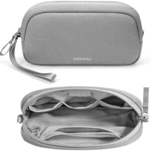 tomtoc Electronics Organizer Travel Case, Water Resistant Travel Bag Cable Organizer for Essentials, Tech Pouch Accessories Carry Storage for Cord, Phone, Cables, Airpods, USB Flash Drive, Daily Items