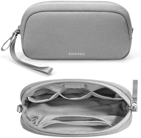 tomtoc Electronics Organizer Travel Case, Water Resistant Travel Bag Cable Organizer for Essentials, Tech Pouch Accessories Carry Storage for Cord, Phone, Cables, Airpods, USB Flash Drive, Daily Items