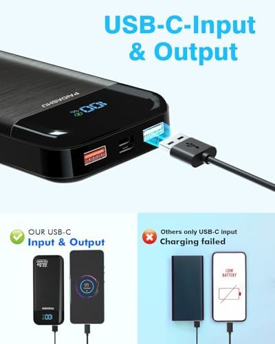 Power Bank 27,000mAh, PD3.0 QC4.0 22.5W Fast Charging PD20W USB C PowerBank Portable Charger With LCD Display 3 Outputs & 2 Inputs for Smartphones Tablets and More - Image 3