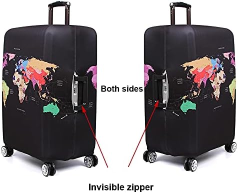 MosaiRudo Thicker Luggage Cover Elastic Suitcase Cover Protector Fits 18-32 Inch Suitcase Travel Accessories (Map, S) - Image 5