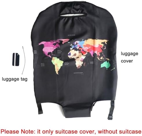 MosaiRudo Thicker Luggage Cover Elastic Suitcase Cover Protector Fits 18-32 Inch Suitcase Travel Accessories (Map, S) - Image 2