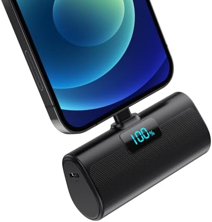 Mini Power Bank Portable Charger for iPhone,Upgraded 5200mAh 20W PD Fast Charging Battery Pack,Ultra-Compact Powerbank Compatible with iPhone 14/14 Plus/14 Pro Max /13/13 Pro Max/12/11/XR/X/8/7/6,etc
