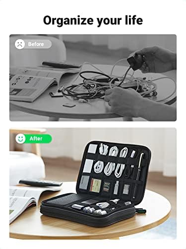 UGREEN Travel Accessories, Portable Bag Electronics Organiser Large Capacity Tech Pouch Compatible with Small Gadget USB Charging Cable Charger Adapter Power Bank Hard Drive SD Card(M) - Image 2