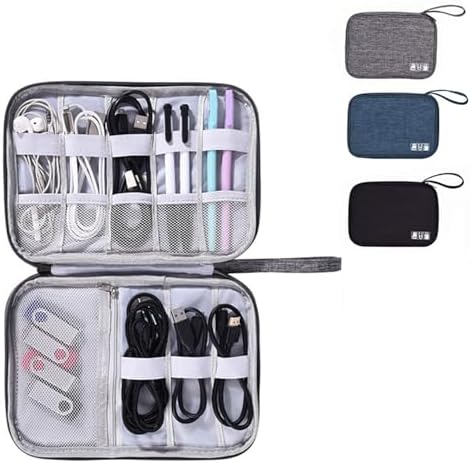Travel Cable Storage Case with Versatile Organization for Travel Electronics 24 X 17 X 13cm (Gray) - Image 2
