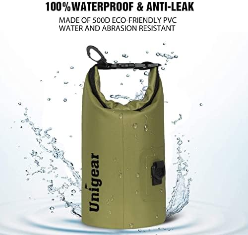 Unigear Waterproof Bags/Waterproof Bags/Dry Bag (2L/5L/10L/20L/30L/40L) for Outdoor Activities and Water Sports, Camping, Boating, Kayaking, Fishing with Waterproof Phone Pouch - Image 2