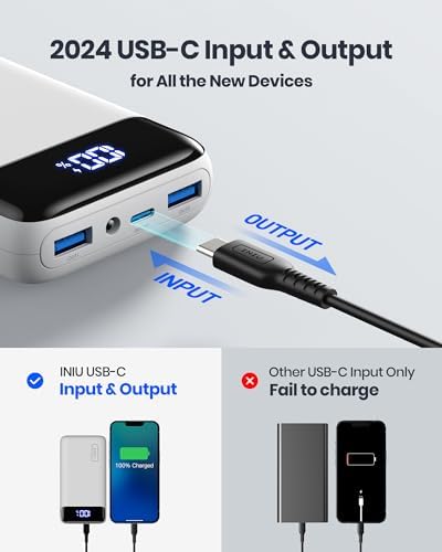 INIU Power Bank, 20000mAh Fast Charging Portable Charger, 22.5W Powerbank with USB Type C Input & Output, Battery Pack PD3.0 QC4.0 for iPhone 17 16 15 14 13 Pro Max Mini Plus Samsung S24 S23 iPad etc - Image 4